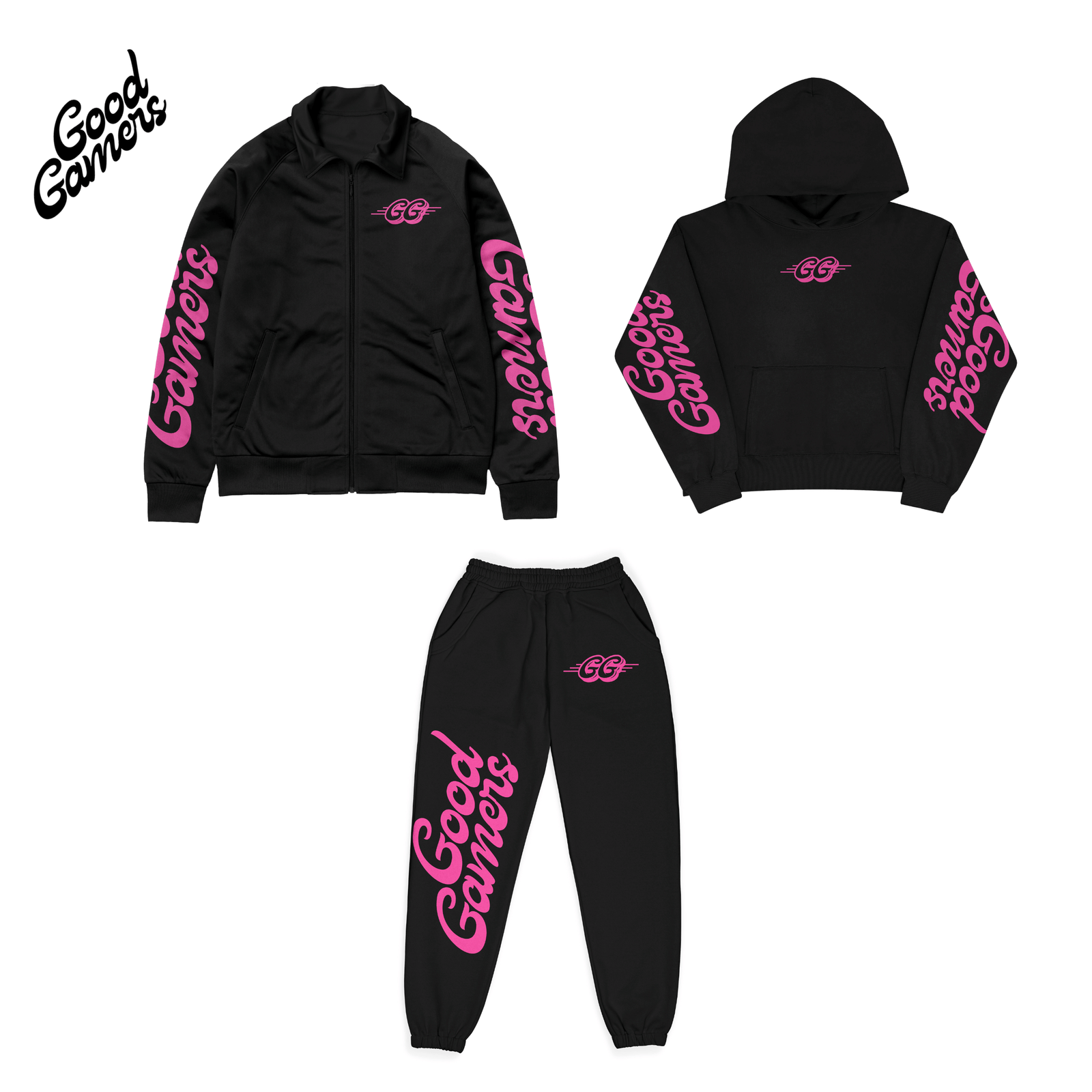 GG GRAPHIC NEW PRO GAMER FULL SET - BLACK (PINK LOGO)