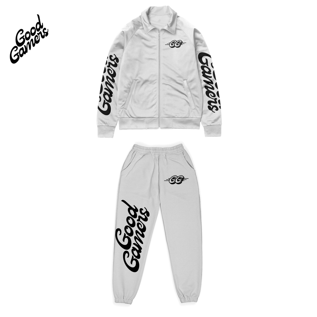 GG GRAPHIC JACKET - PANTS PRO GAMER SET GREY WIH BLACK LOGOS