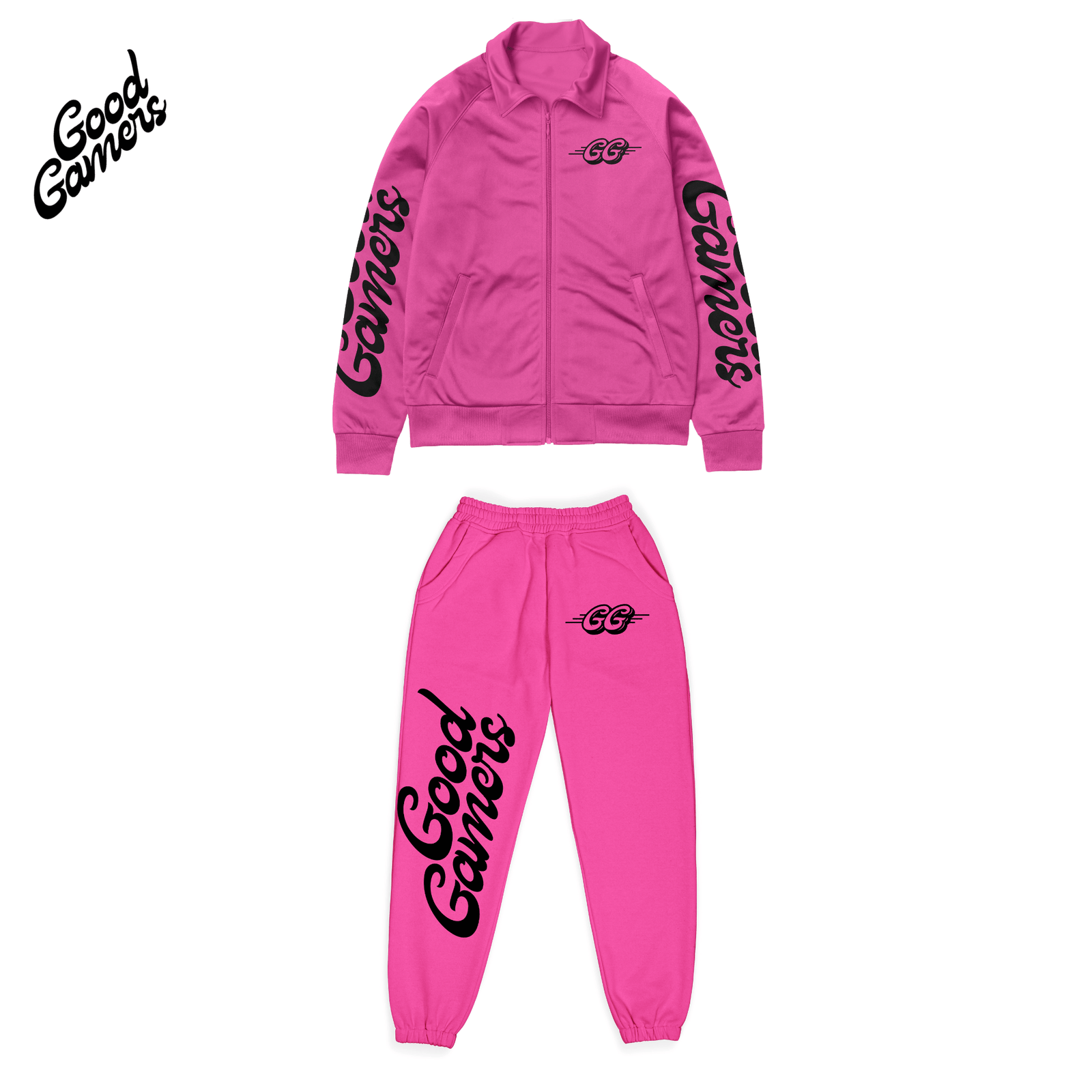 GG GRAPHIC JACKET - PANTS PRO GAMER SET PINK WIH BLACK LOGOS