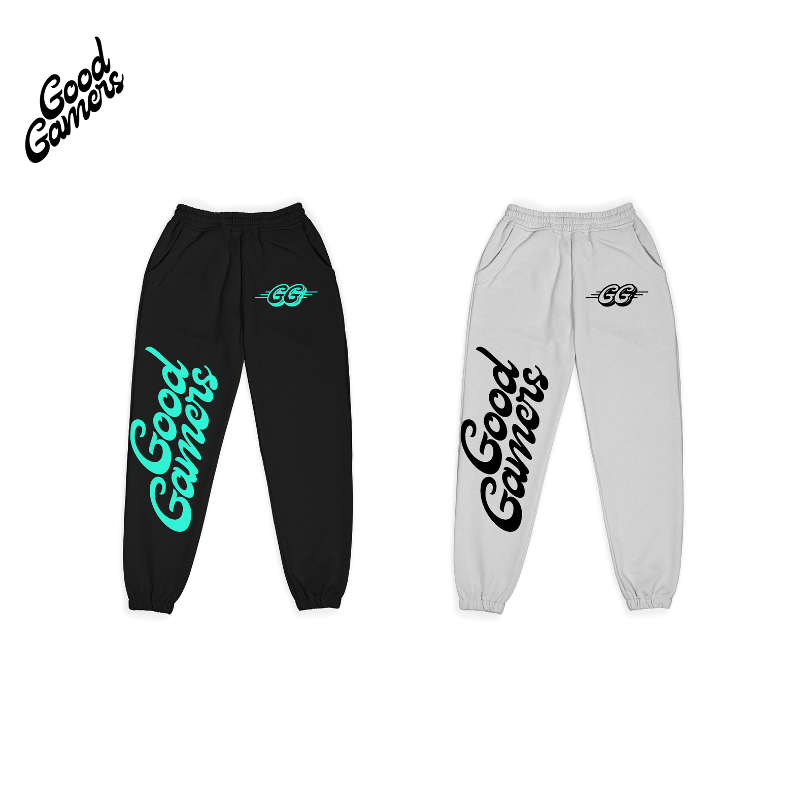 GG GRAPHIC NEW GAMER 2-PACK SWEATPANTS BLACK (GREEN LOGO) & GREY