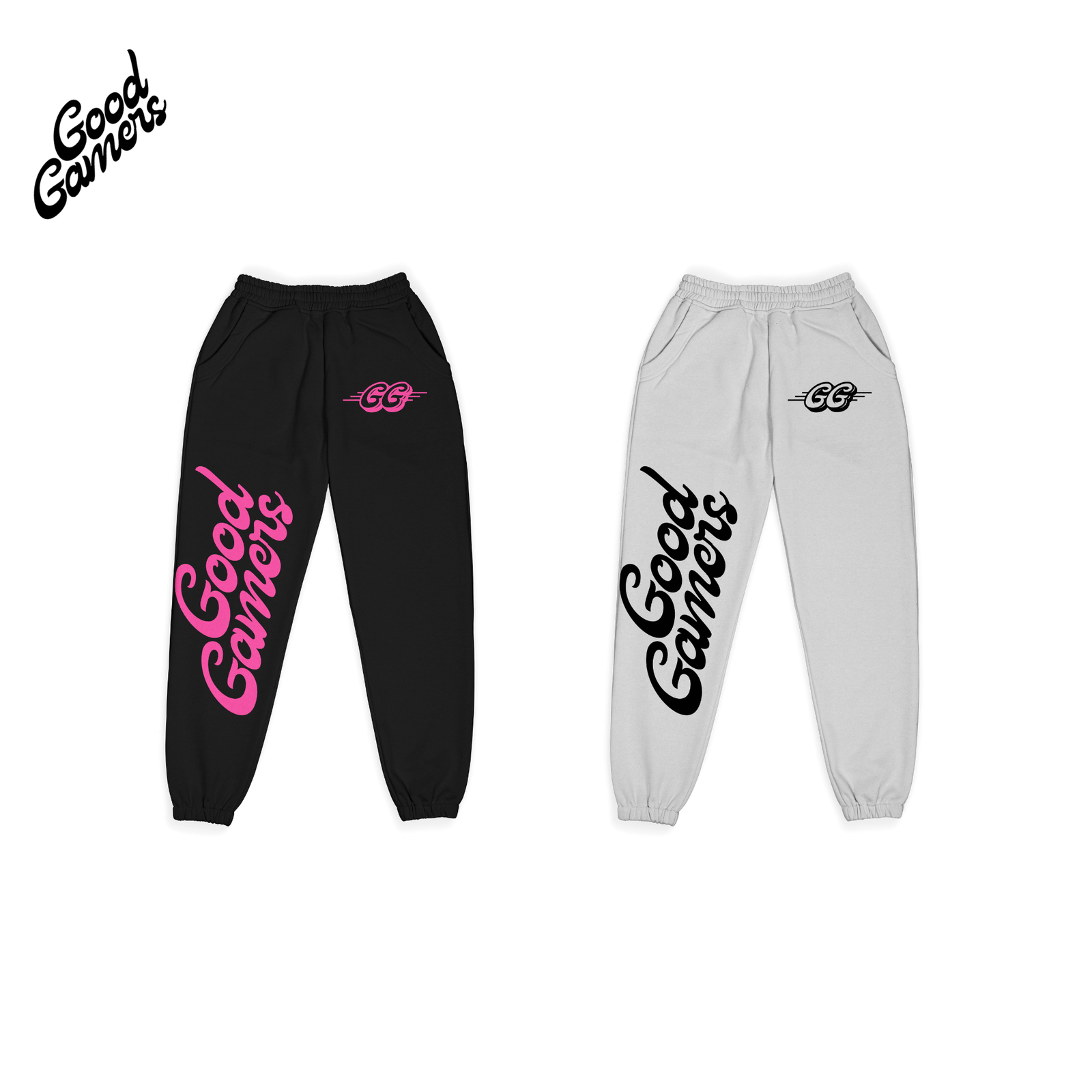 GG GRAPHIC NEW GAMER 2-PACK SWEATPANTS BLACK (PINK LOGO) & GREY