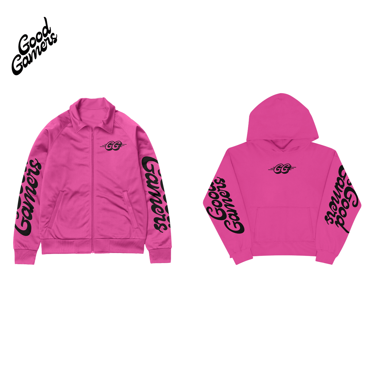 GG GRAPHIC NEW PRO GAMER JACKET AND SWEATSHIRT SET PINK