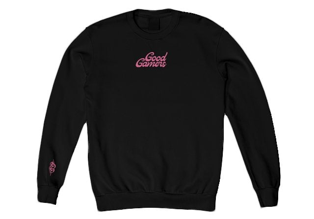 CLASSIC GG EMBROIDERED SWEATER - BLACK/PINK - Good Gamers