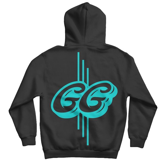 Classic GG Graphic Hoodie - Black/Teal - Good Gamers