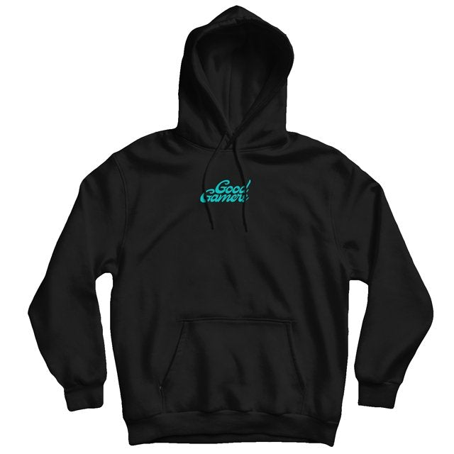 Signature EMBROIDERED Hoodie - Black/Teal - Good Gamers